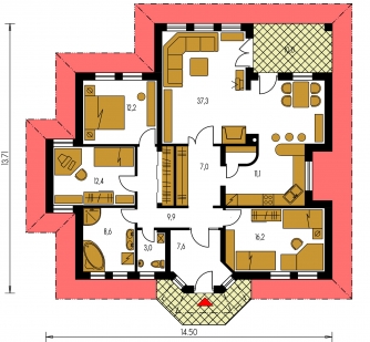 Plan de sol du rez-de-chaussée - BUNGALOW 79